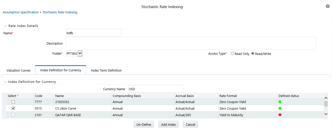 Stochastic Rate Indexing