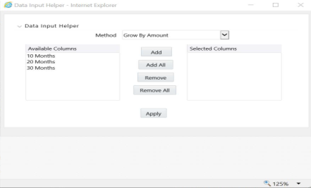 The Data Input Helper allows you to select the term points from the Available column to Selected columns.