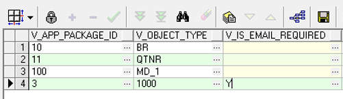 This image displays the AAI_WF_APP_REGISTRATION Table. This image displays the AAI_WF_APP_REGISTRATION Table.