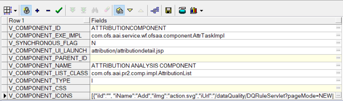 This image displays the AAI_WF_COMPONENT_REGISTRATION table.