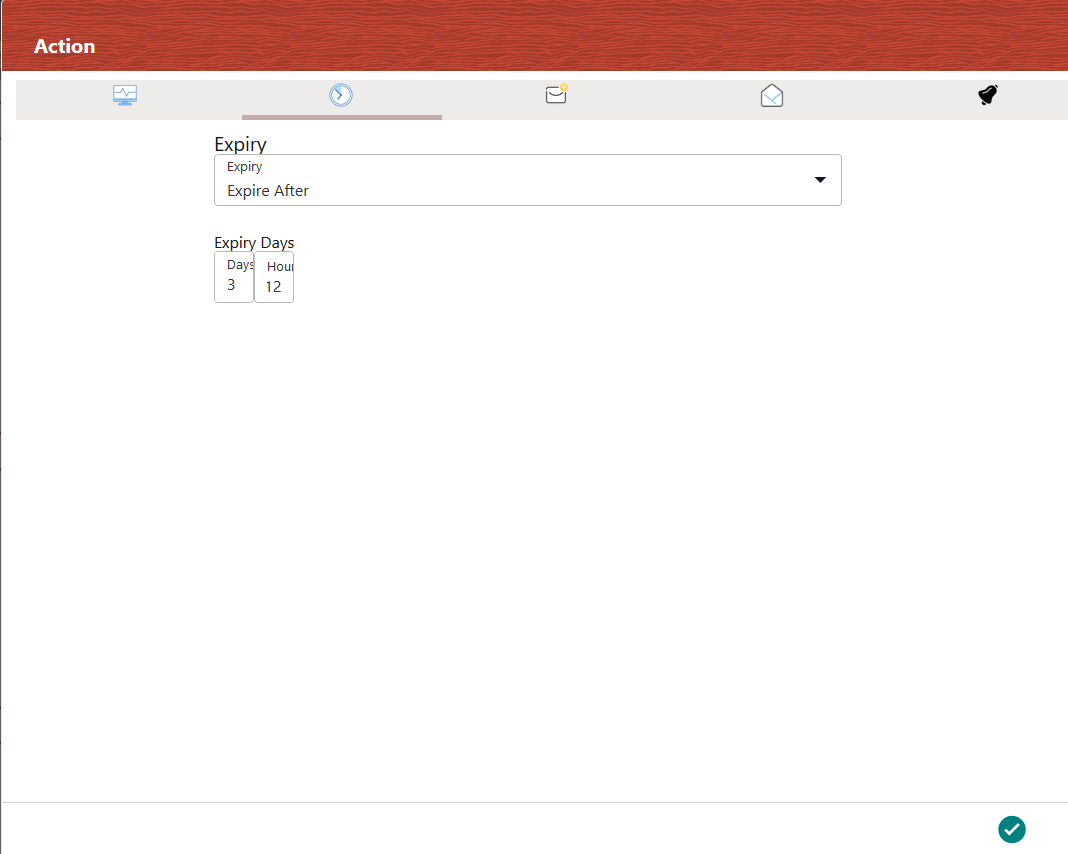 This image displays the Action Details Window - Setting Task Expiry.