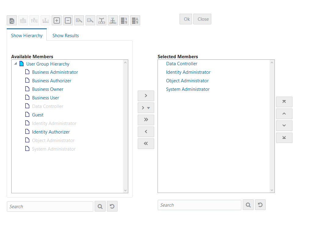 This image displays the Hierarchy Browser window.