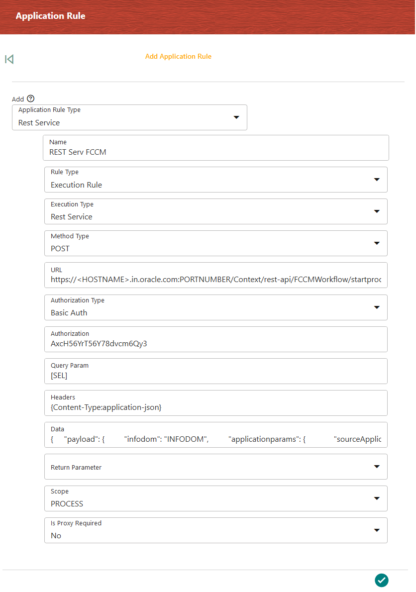 This image displays the Rest Services Rule Details window. This image displays the Rest Services Rule Details window.