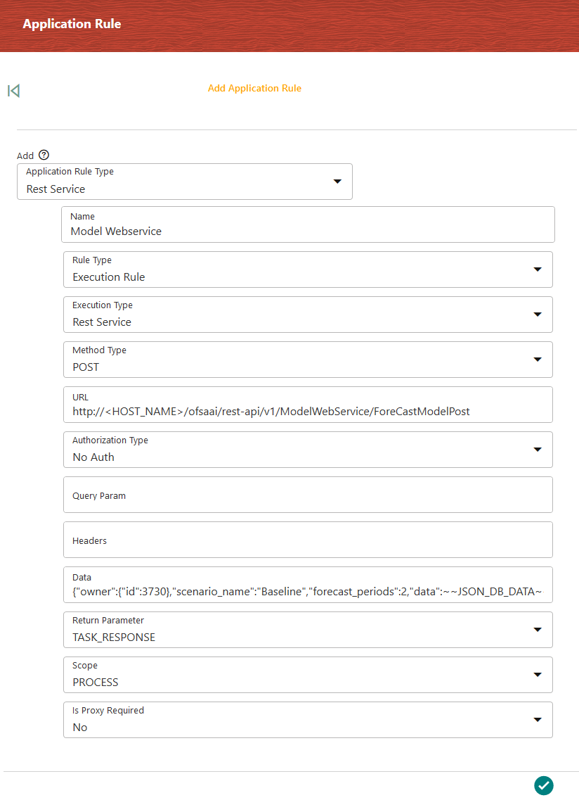This image displays the Webservice Invocation Rule Details.