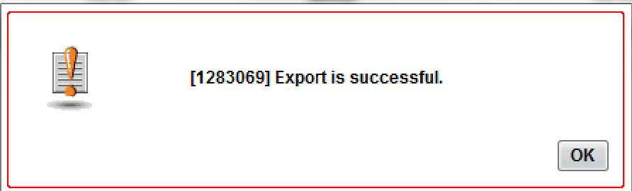 Assessment Export window