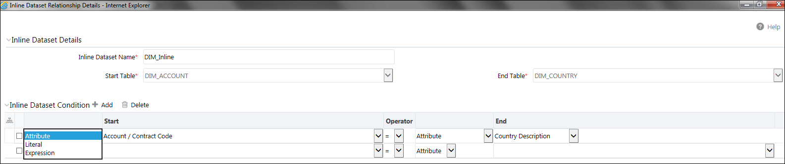 Inline Dataset Condition Inline Dataset Condition
