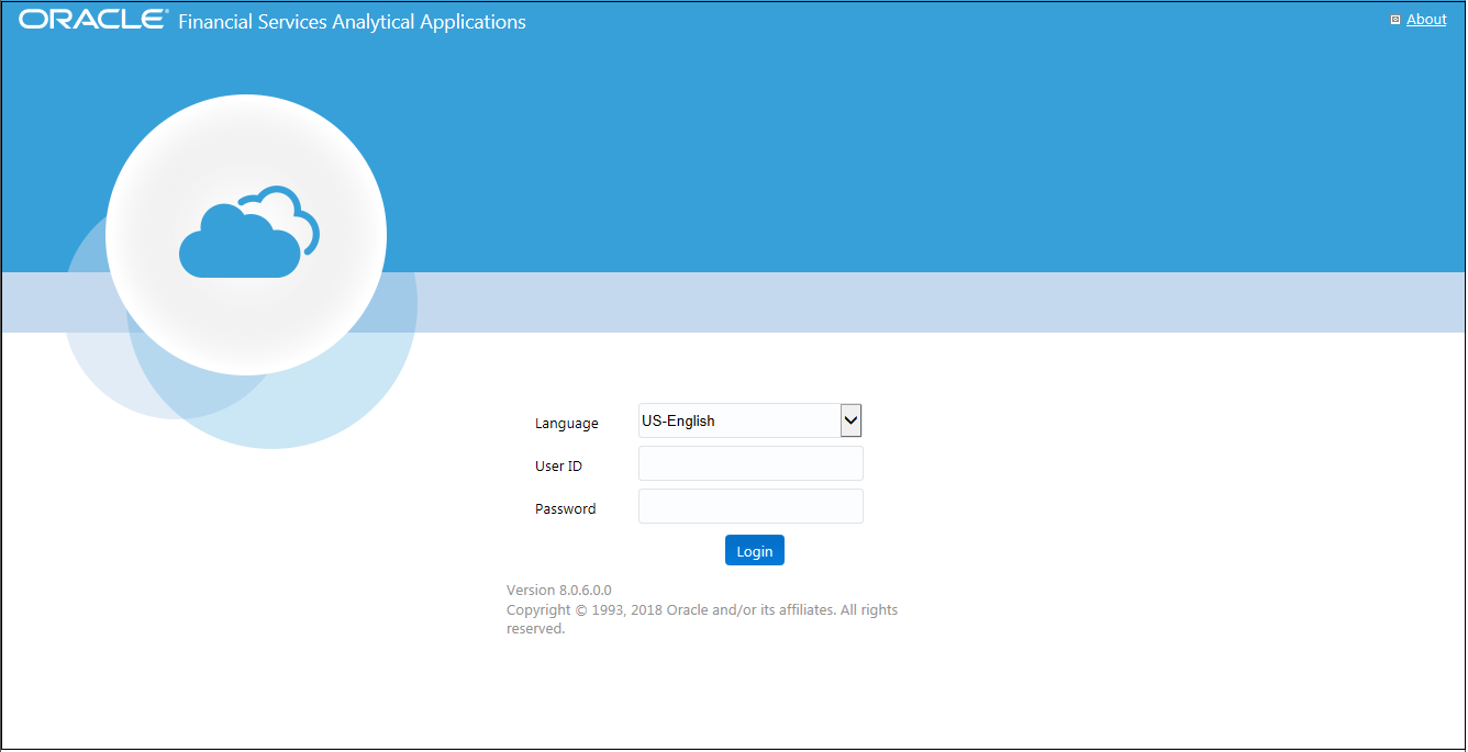 OFSAA Login Window