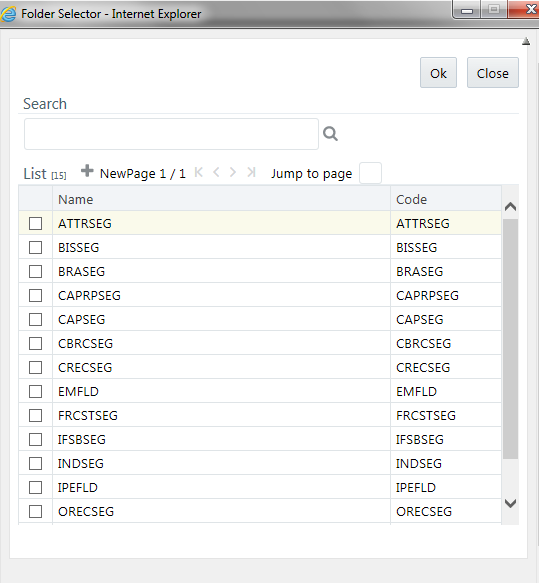 Folder Selector window