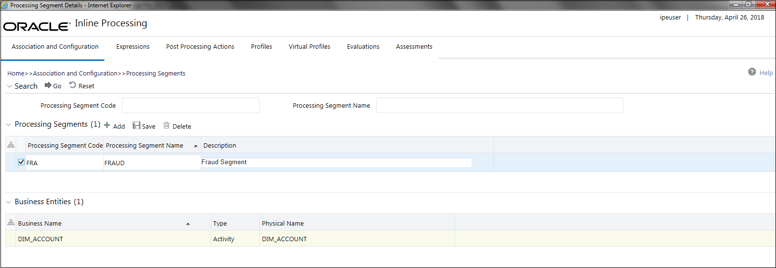 Modifying Processing Segment