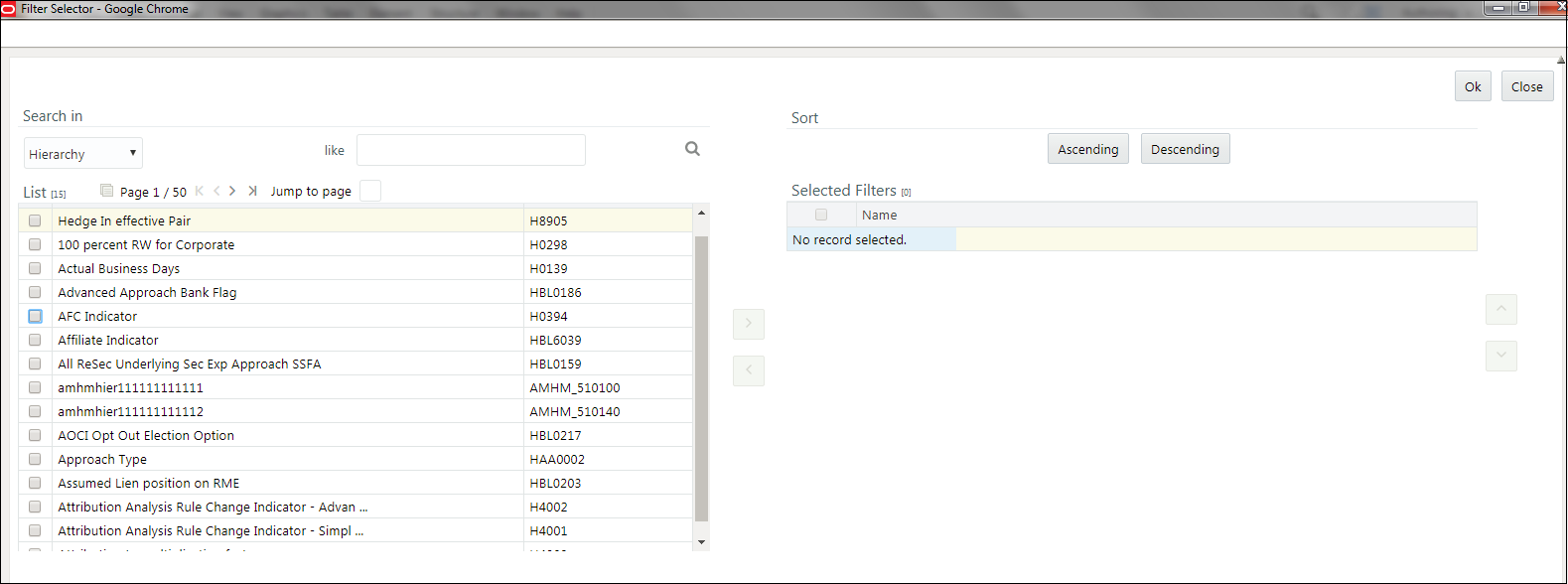 Hierarchy Browser window