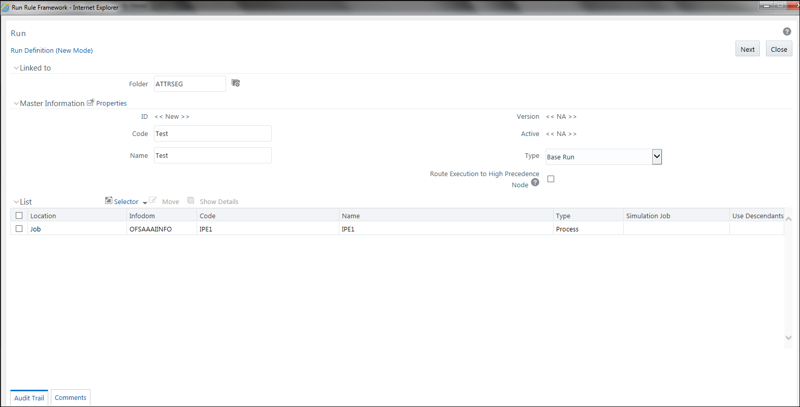 Jobs for Run RRF page