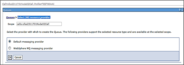 Select JMS resource provider
