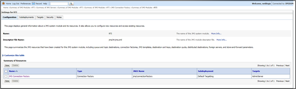 Settings for RTI - JMS topic