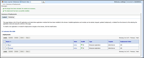 Summary of Deployments