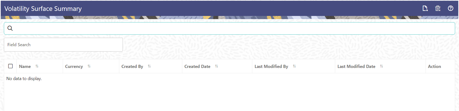 Volatility Surface Rule Summary page Volatility Surface Rule Summary page