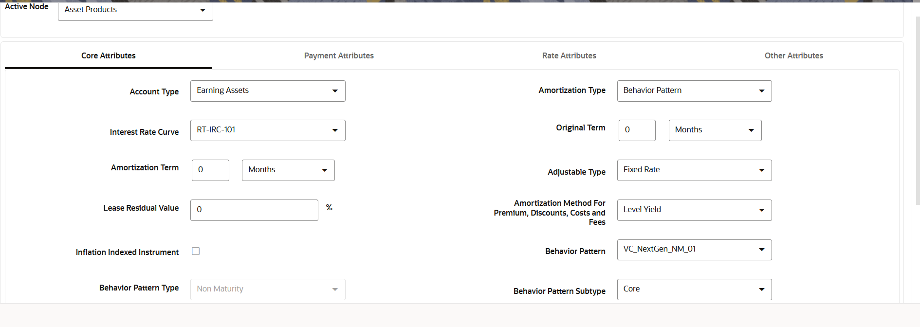 Core Attributes Tab to Define the Product Characteristic Rule Core Attributes Tab to Define the Product Characteristic Rule