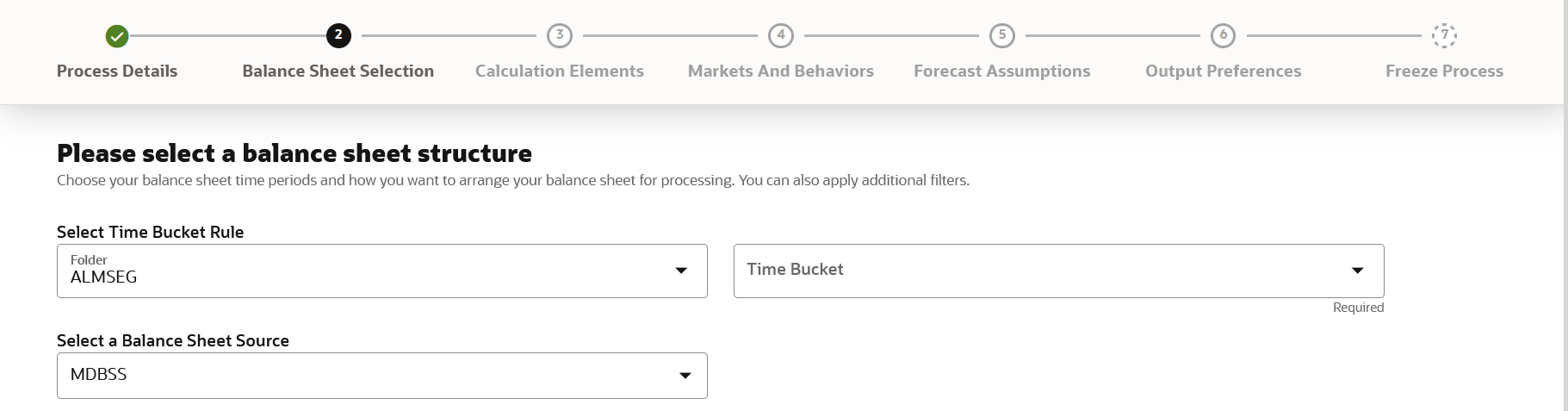 Balance Sheet Selection