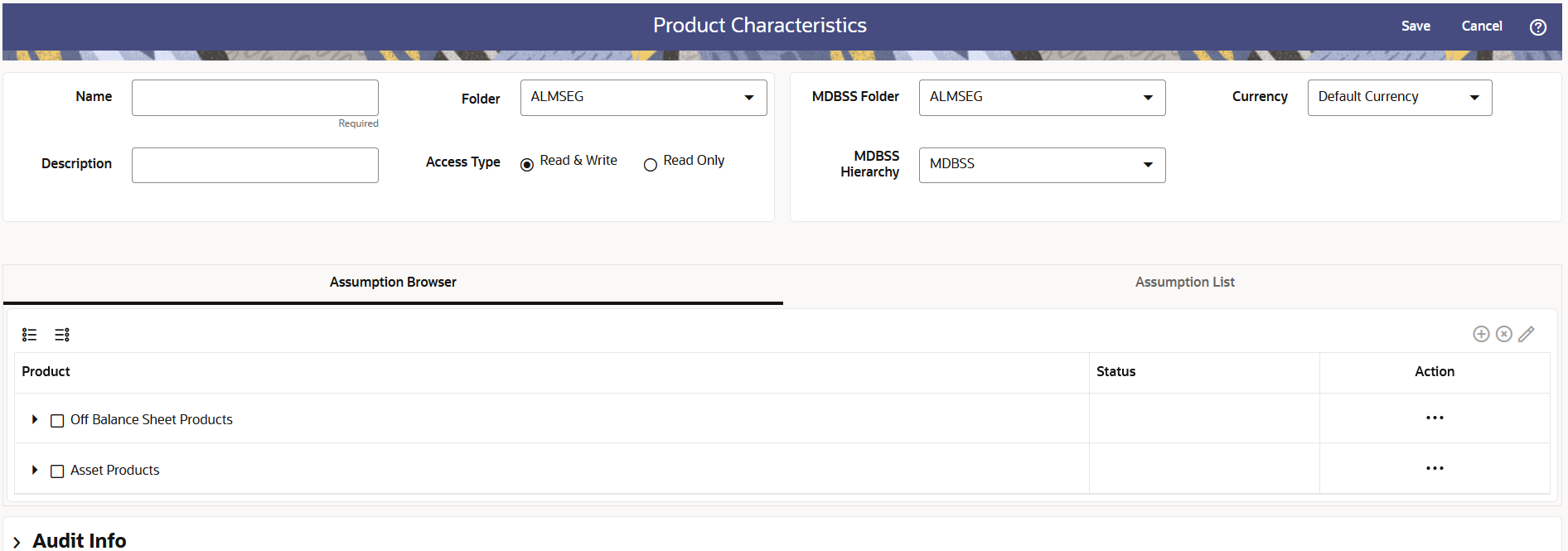 Product Characteristics Page