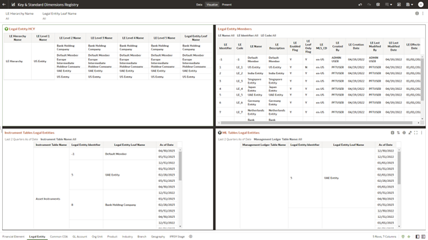 Legal Entity-Key & Standard Dimensions Registry