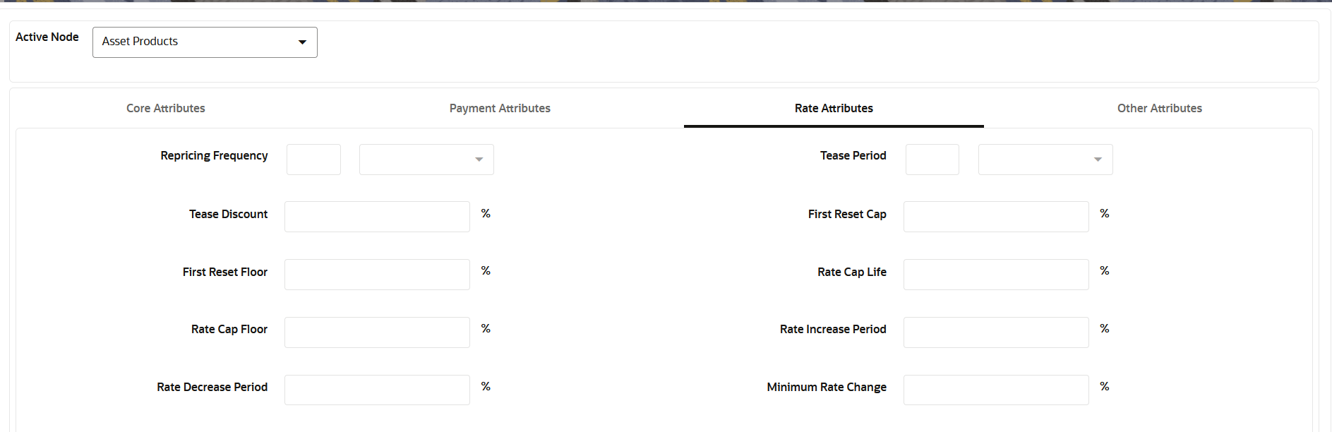 Rate Attributes Tab to define the Product Characteristic Rule