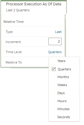 As of Processor Execution Date Selection