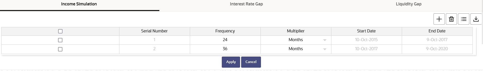 Income Simulation Buckets
