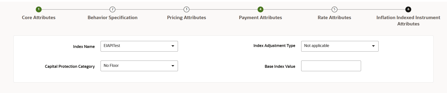 Inflation Adjustment Attributes section