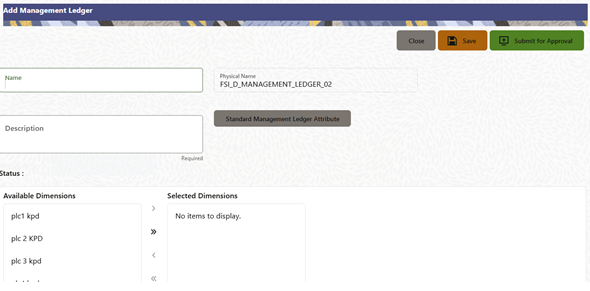 The Add Management Ledger screen allows you to a new Management Ledger.