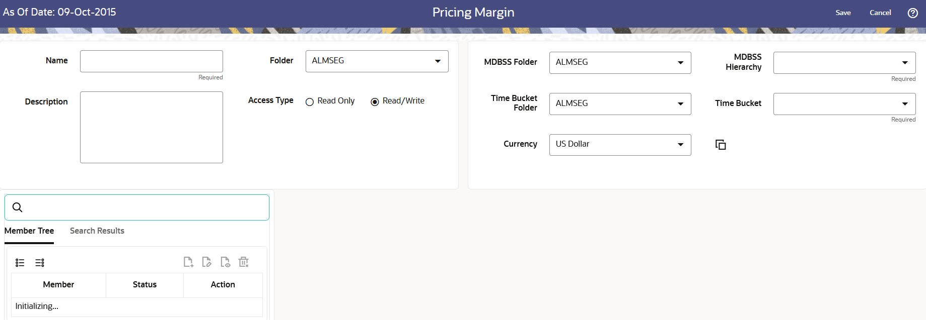 Pricing Margin Page