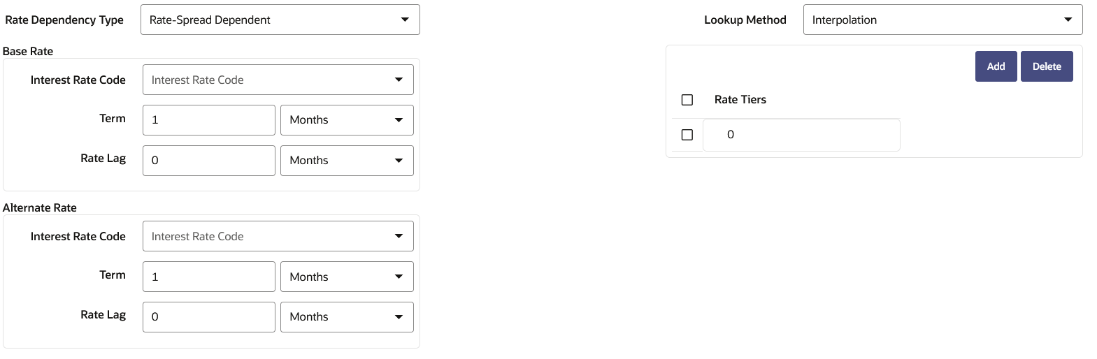 Rate Dependency Pattern Rule after selecting Rate-Spread Dependent option