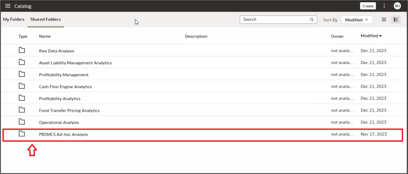 Ad-hoc Analysis folder Ad-hoc Analysis folder