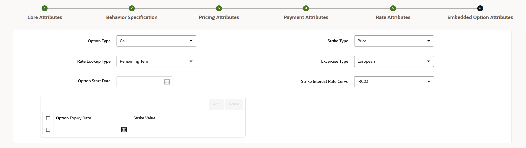 Embedded Option Attributes Embedded Option Attributes