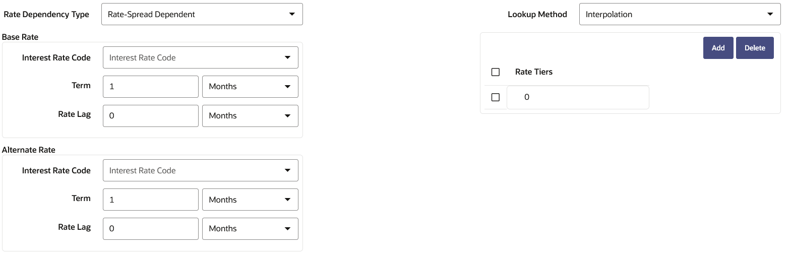 Rate Dependency Pattern Rule after selecting Rate-Spread Dependent option Rate Dependency Pattern Rule after selecting Rate-Spread Dependent option