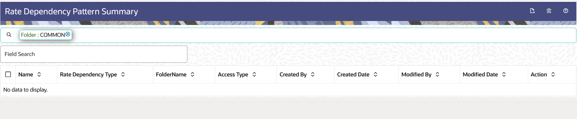 Rate Dependency Pattern Summary Rate Dependency Pattern Summary