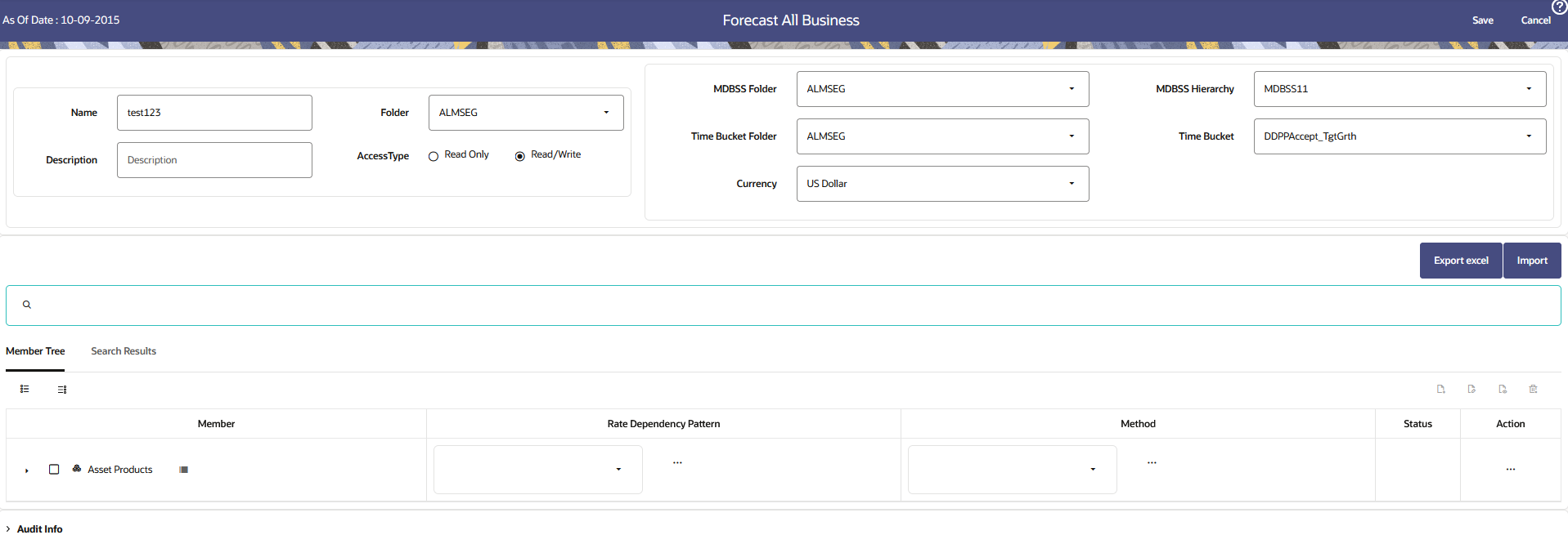 Forecast All Business Rule Page