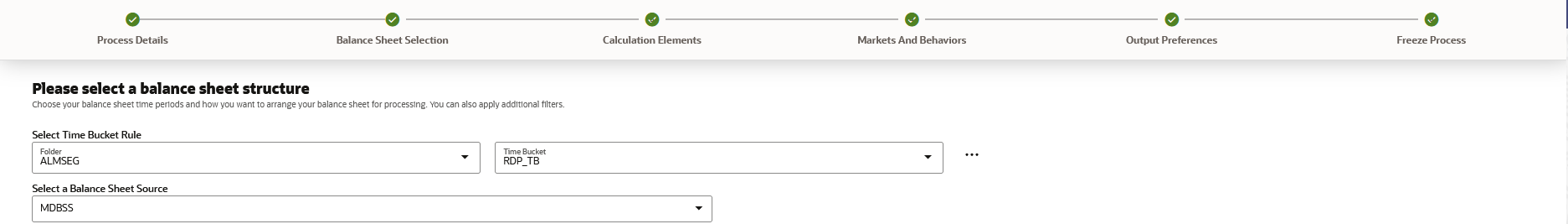 Balance Sheet Selection