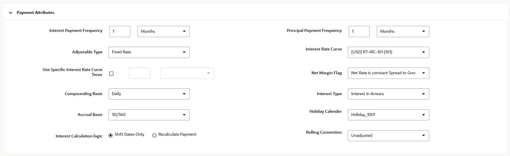 Payment Attributes