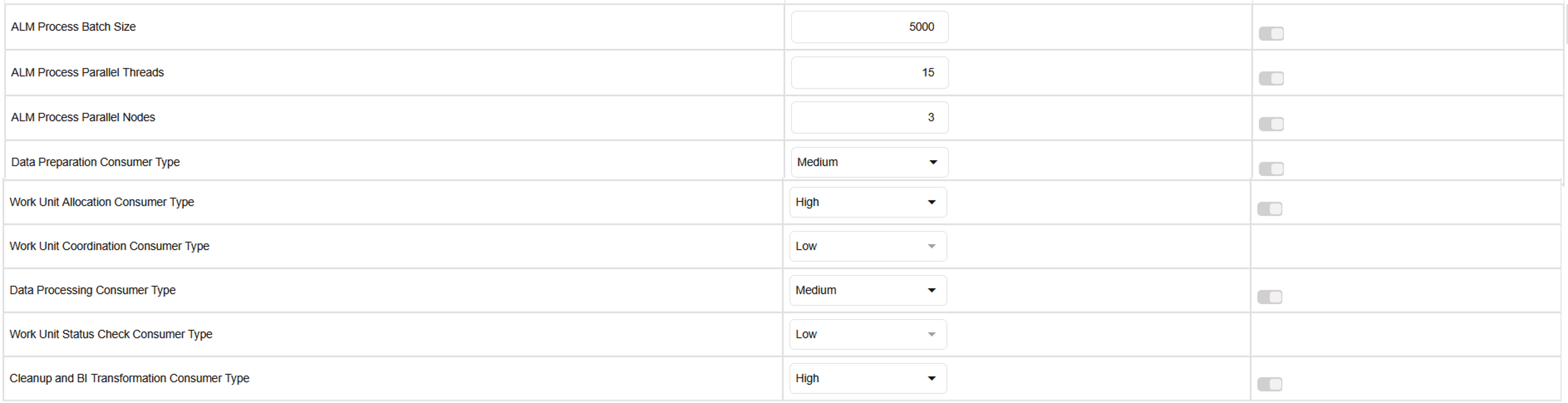 Processing-ALM Process section of Application Preference Processing-ALM Process section of Application Preference