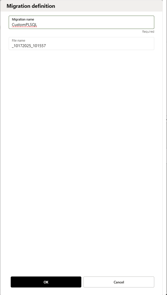 Migration Definition Page