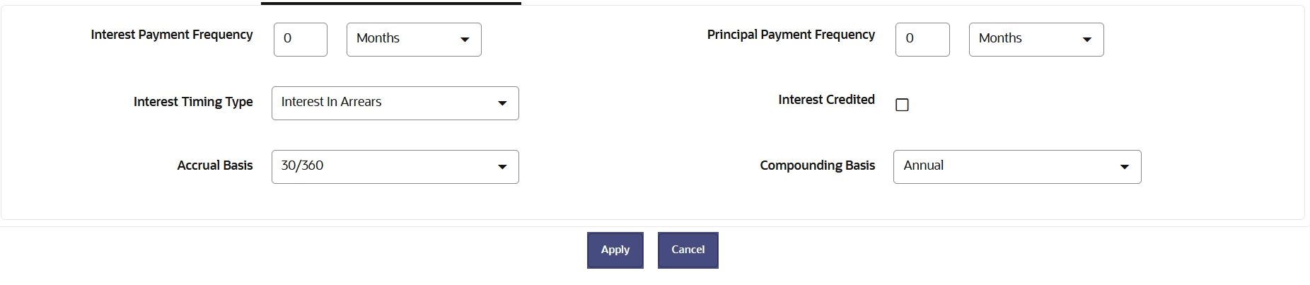 Payment Attributes Tab to Define the Product Characteristic Rule
