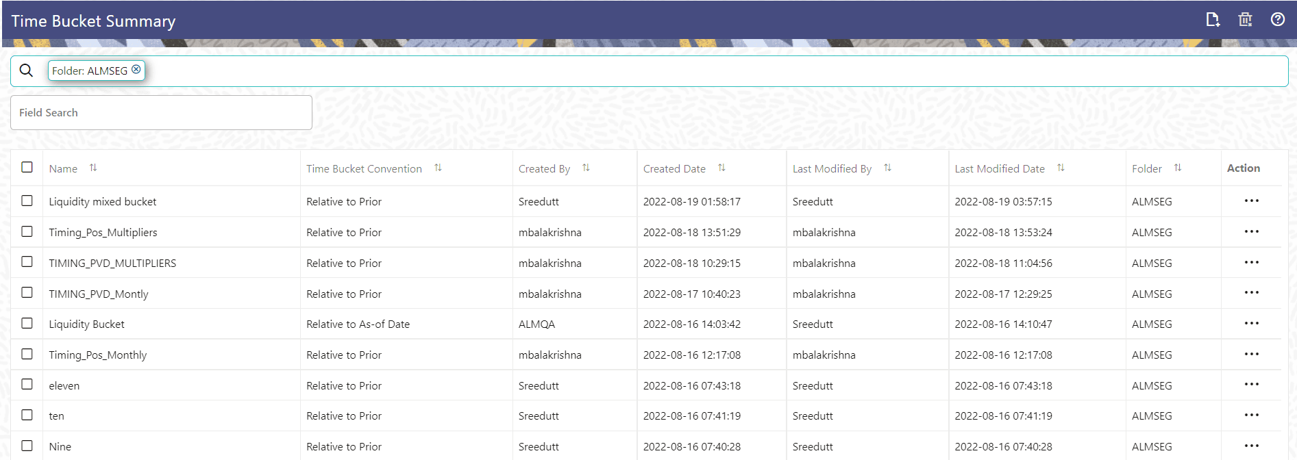 Time Bucket Summary Time Bucket Summary
