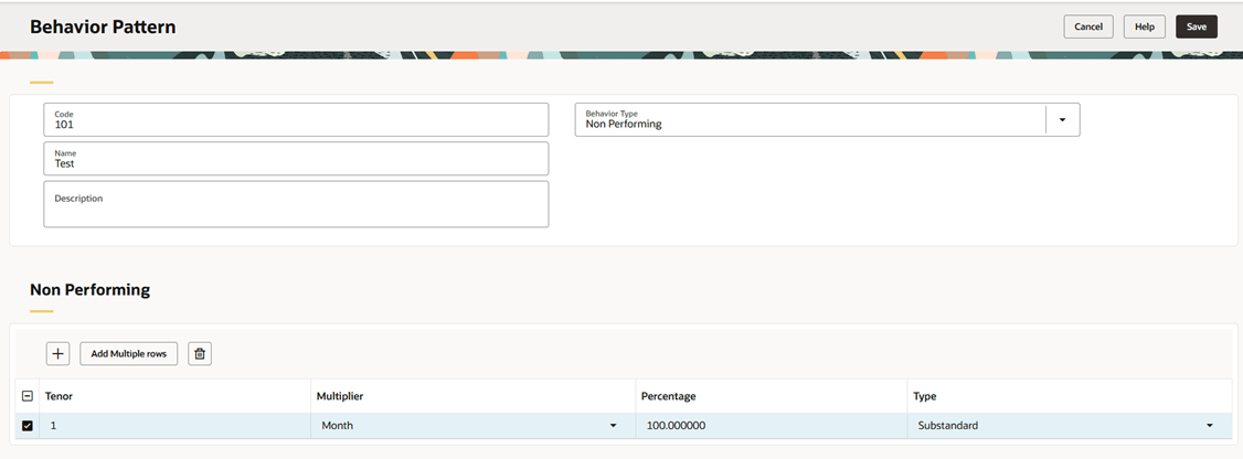 Behavior Pattern with Type as Non-Performing
