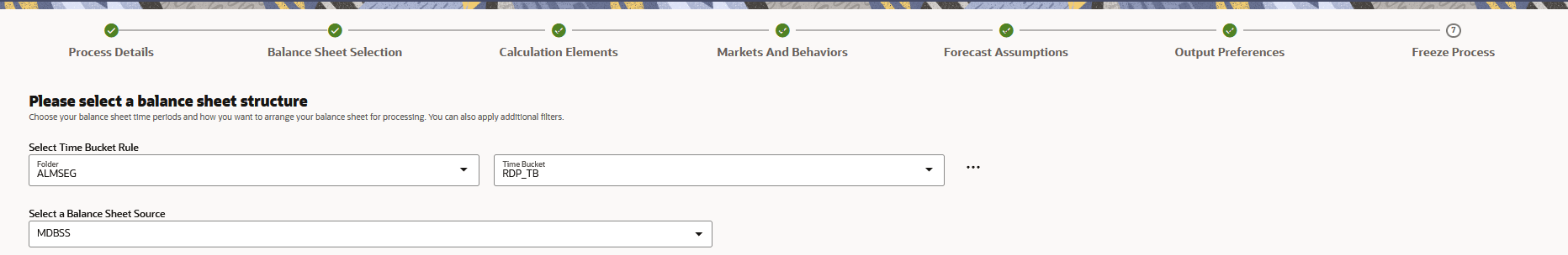 Balance Sheet Selection
