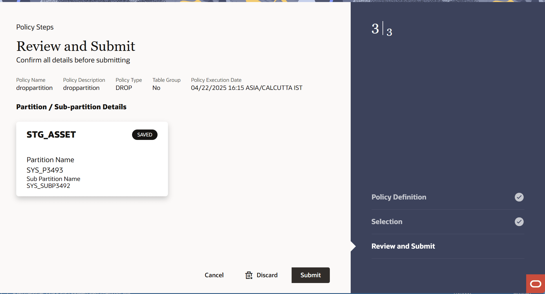 Preview and Submit section