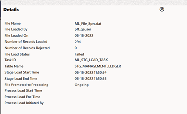 This illustration displays the details of the selected data file. This illustration displays the details of the selected data file.