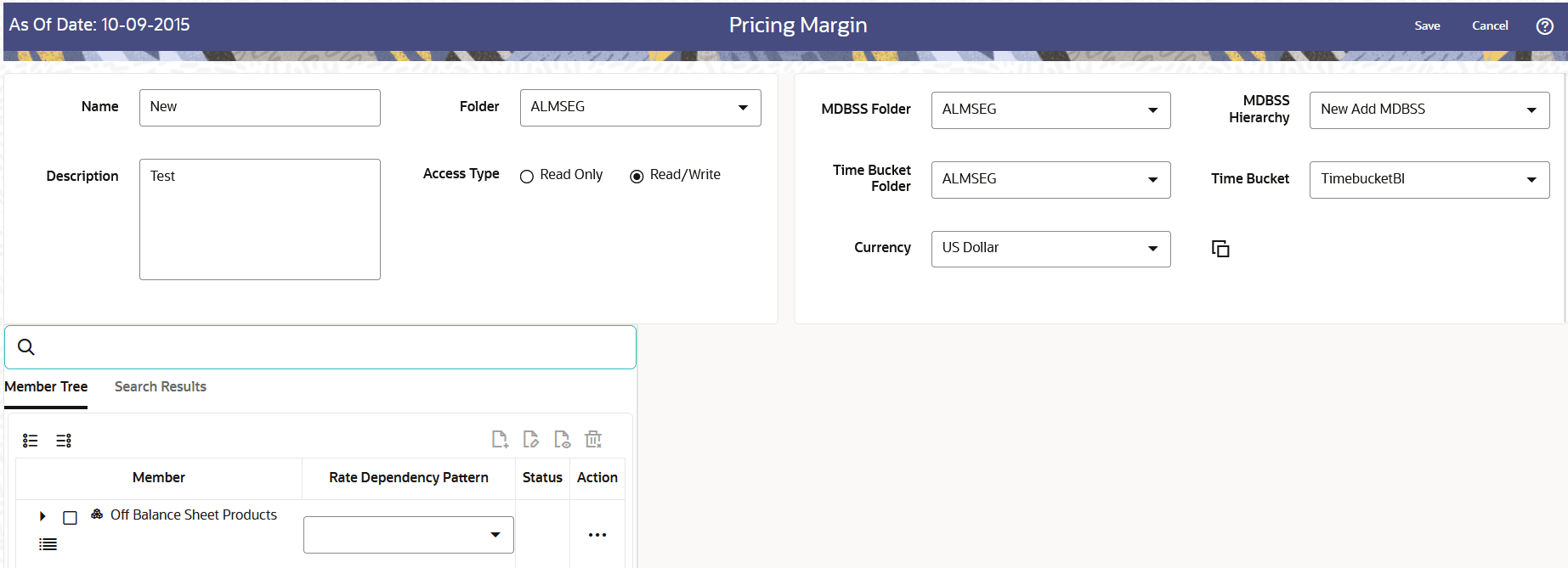 Pricing Margin Page
