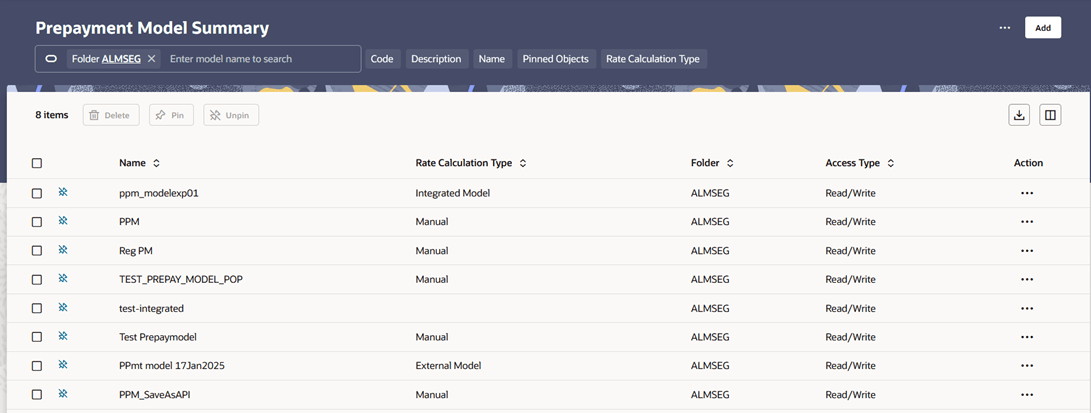 Prepayment Model Summary