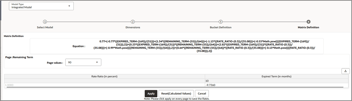 Matrix Definition Section