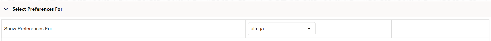 Select Preferences For section