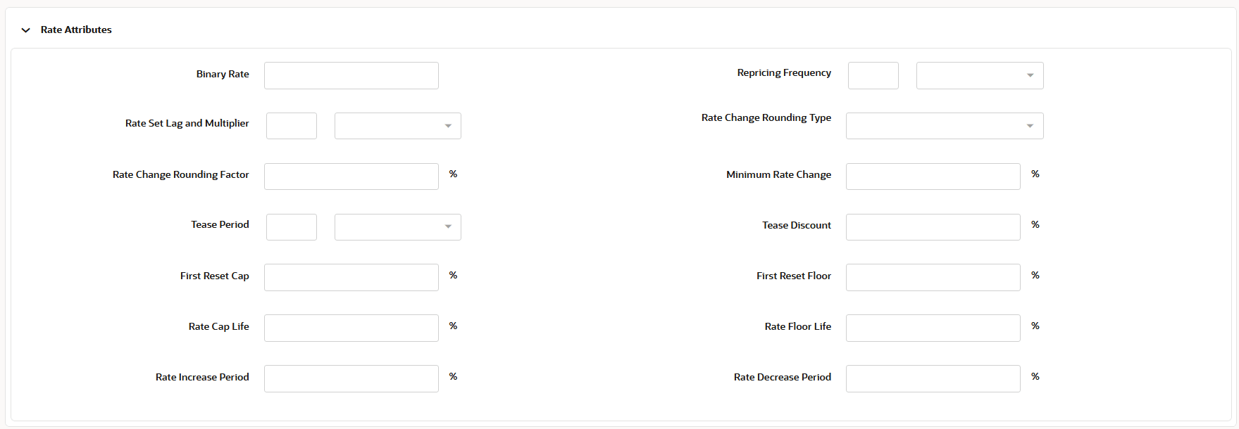 Rate Attributes Rate Attributes